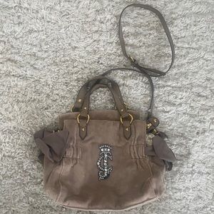 Taupe / Light Brown Velour Juicy Couture Purse Handbag Never Used